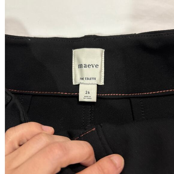 Maeve Anthropologie Colette High-Rise Crop Wide-Leg Pants Black Closet Staple - Picture 7 of 12